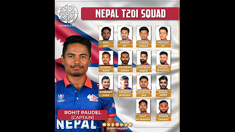 Nepal Cricket Team's ICC T20 World Cup 2024 Squad !