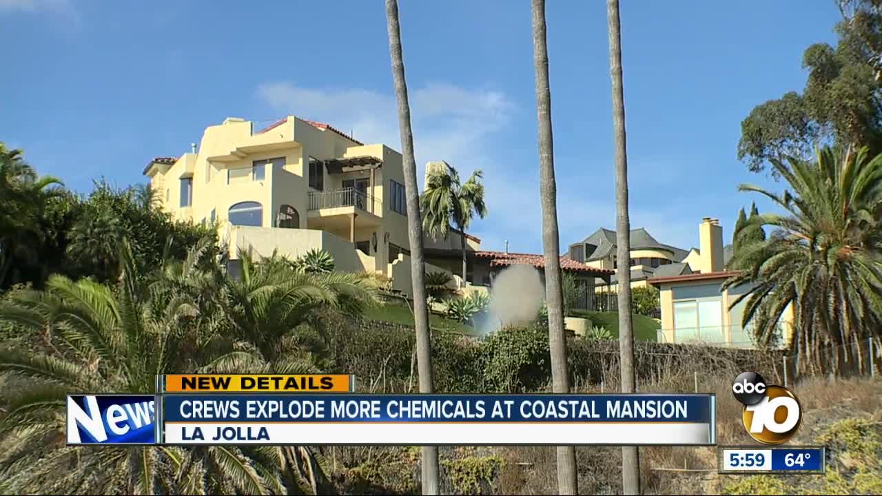 Crews blow up chemicals at La Jolla home