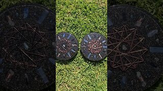 Large Rodin Coil Orgonite Charge Plates- Crystals grid layout ✨️❄️⚛️🧬🕉💞🌱😌