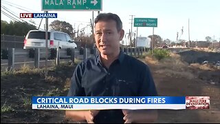 Proof that police cars blocked the roads in Lahaina, Maui, trapping people in the fire zone