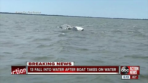 Boat accident sends over a dozen people into water near Anclote Park; first responders on scene