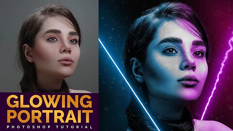 Neon Effect Portrait Design in Photoshop