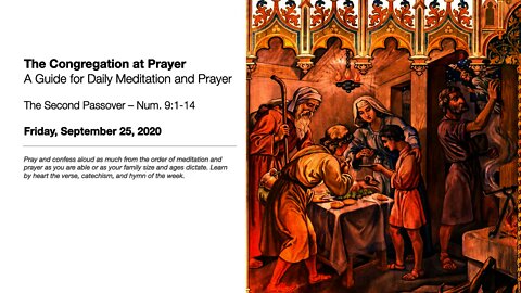 The Second Passover – The Congregation at Prayer for September 25, 2020