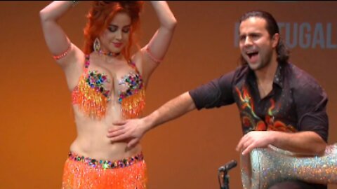 Oxana Bazaeva and Artem Uzunov belly dance drums Darbuka Tabla solo