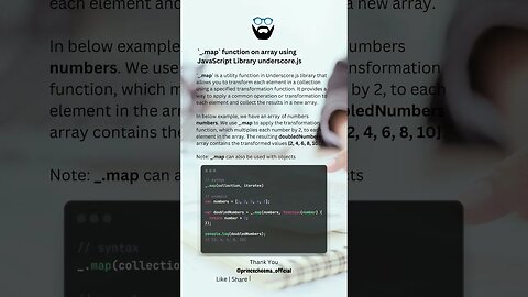 `_.map` function on array using JavaScript Library underscore.js ( #shorts )