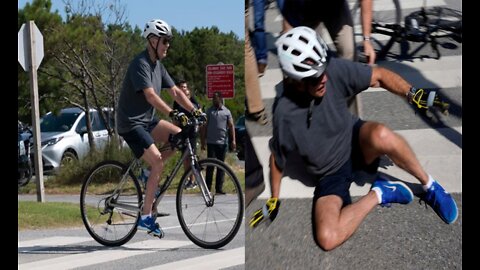 Joe Biden Falls Off Bike; Gets Up, Says "I'm Good"