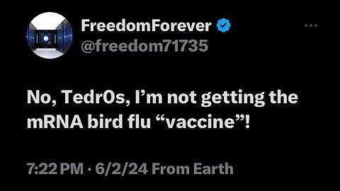 Not getting vaccinated for the bird flu!