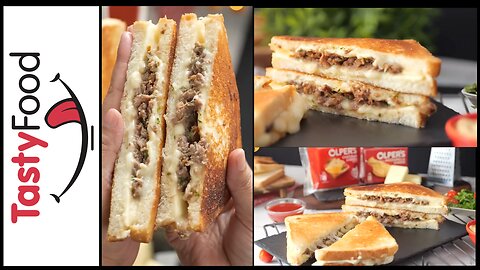 "Sizzle and Savor" (Best Grilled Cheese Patty Melt Sandwich Recipe by "TESTY FOOD")