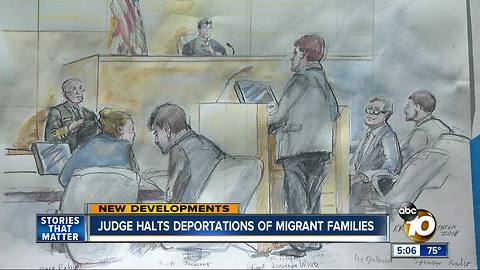 Judge temporarily halts family deportations