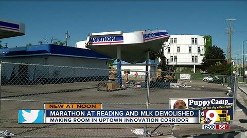 Uptown Cincinnati gas station demolished to make way for development