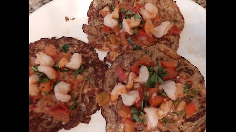 Asian Eggplant Cakes with shrimp toppings - #02