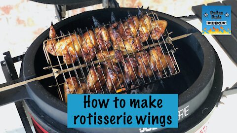 How to make rotisserie wings on Kamado smoker | Dallas Dude BBQ