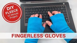 DIY FLEECE FINGERLESS GLOVES | Easy 10 Minute Sewing Project