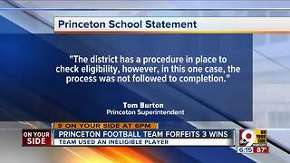 Princeton football team forfeits three wins