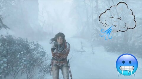 Rise of the tomb raider, lara freezing and shivering cold