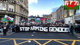 March Pro-PS Protesters, St Mary Street to BBC Cymru Central Square Cardiff☮️