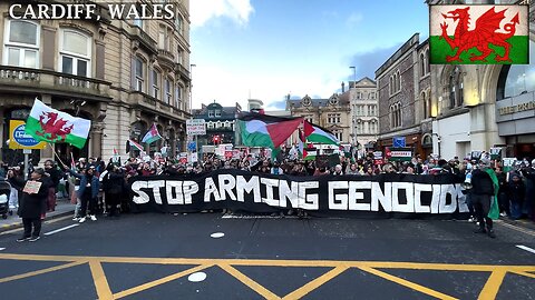 March Pro-PS Protesters, St Mary Street to BBC Cymru Central Square Cardiff☮️