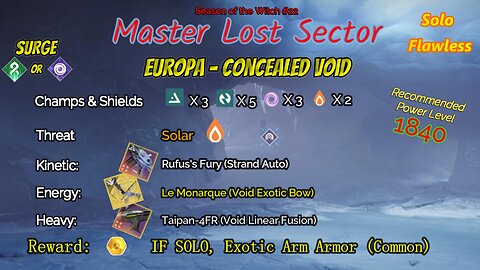 Destiny 2 Master Lost Sector: Europa - Concealed Void on my Strand Warlock 10-11-23