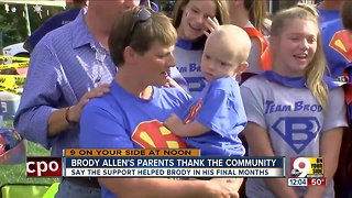 Family of Brody Allen thanks public for support