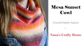 Mesa Sunset Crochet Cowl tutorial