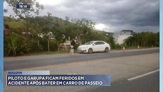 Inhapim: Piloto e Garupa ficam Feridos em Acidente após Bater em Carro de Passeio.