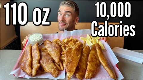 INSANE FISH AND CHIPS CHALLENGE | THE BIGGEST FISH N CHIPS | MAN VS FOOD