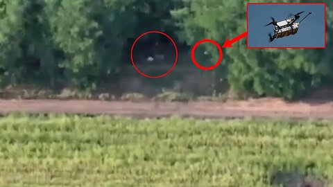 Moment Ukraine Drone Strike Wipe Out a hidden pile of anti-tank mines among the trees