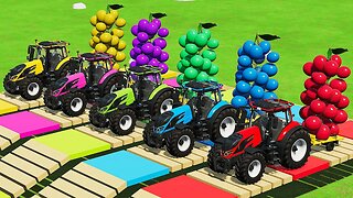 LOAD AND TRANSPORT GIANT GRAPES WITH MEDIUM VALTRA TRACTORS & FORKLIFTS CHALLENGE - FS22