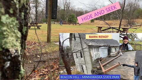 Ola plays hide n seek. Possible barn reno? Beacon Hill Minnewaska SP