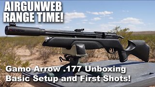 Gamo Arrow .177 UNBOXING - First Shots using Gamo Red Fire pellets with open sights at 20 yards