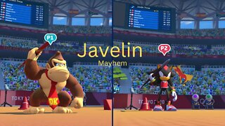 Javelin throwing contest on mario sonic olympic games