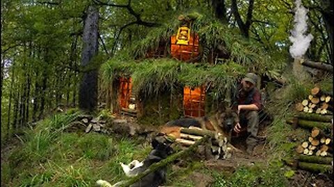 I BUILT A SHELTER IN THE FOREST!! AND LIVED THERE FOR 2 MONTHS!