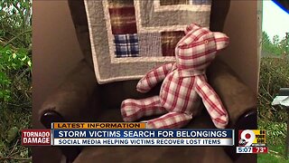 Tornado victims search for belongings