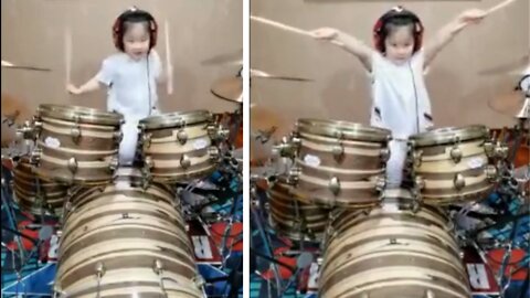 The amazing skill of the child drummer