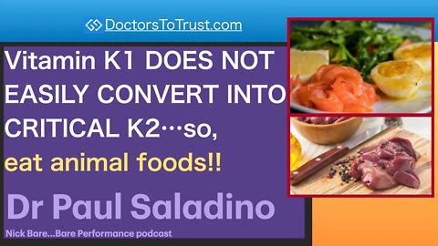 PAUL SALADINO 1 | Vitamin K1 DOES NOT EASILY CONVERT INTO CRITICAL K2…so, eat animal foods!!