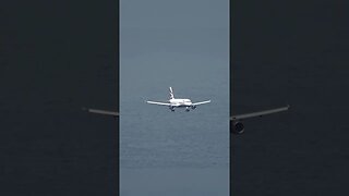 Approach over bay for Landing at Gibraltar Airport