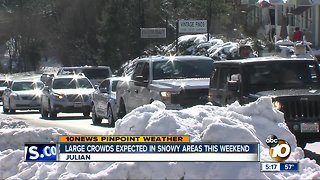 Large crowds expected in snowy areas