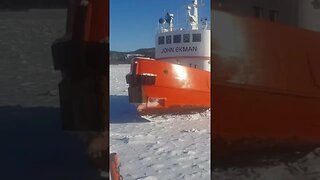 Icebreaker At Work. #trending #shorts #merchantnavy #lifeatsea #tuglife #icebreaking #ocean #ship