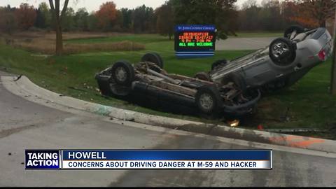 Concerns about driving danger at M-59 and Hacker