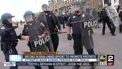Second Russia-linked effort to create protests during Freddie Gray trial