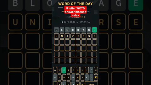8 letter WOTD answer binance today | word of the day binance 8 letter #binancewodl