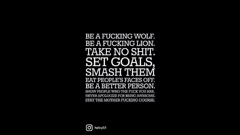 Be a Wolf…