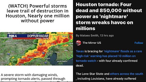 Houston Tornado 🌪️: 4 Dead & 850,000 without power