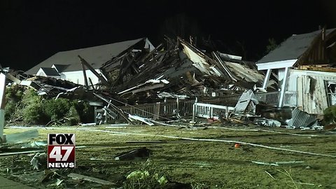 Tornado tears through Alabama town, destroying homes and trapping residents