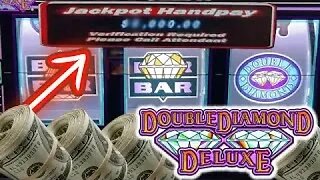 MUST SEE HANDPAY! 👀 $100 Double Diamond Deluxe Wins a MASSIVE JACKPOT!