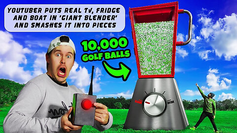 YouTuber puts real TV, fridge and boat in 'giant blender' it into pieces @InterestingStranger