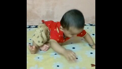 My baby😍 trying to crawl beautifully..