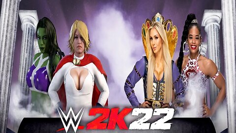 WWE 2K22 | CHARLOTTE FLAIR & BIANCA BELAIR V POWER GIRL & SHE-HULK! | Tornado Tag Match [60 FPS PC]