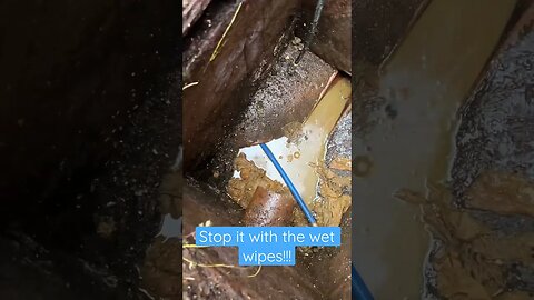 Sewage blocked because of wipes #drainspecialist #drainagepipes