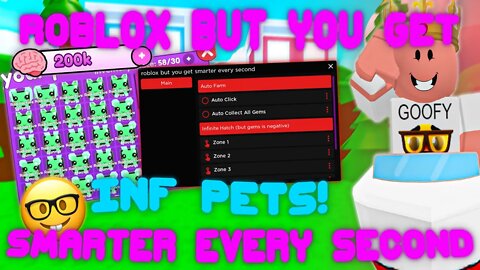(2022 Pastebin) The *BEST* Roblox But You Get Smarter Every Second Script! INF Pets, Inf gems!